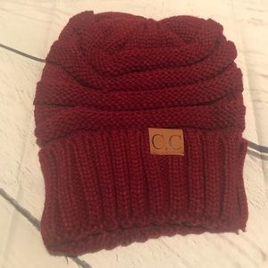 Burgundy beanie